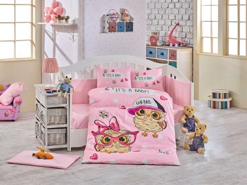 Детское постельное белье Hobby Home Collection COOL BABY хлопковый поплин розовый, фото, фотография