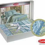 Постельное белье Hobby Home Collection EMMA хлопковый поплин бирюзовый евро, фото, фотография