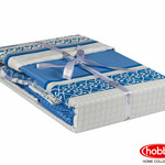 Постельное белье Hobby Home Collection LAURA хлопковый поплин синий евро, фото, фотография