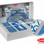 Постельное белье Hobby Home Collection LAURA хлопковый поплин синий евро, фото, фотография