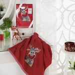Полотенце для ванной в подарочной упаковке Karna NOEL хлопковая махра V3 50х90, фото, фотография