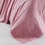 Махровая простынь-покрывало для укрывания Karna ESRA хлопок розовый 200х220, фото, фотография