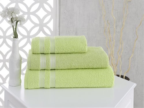 Полотенце для ванной Karna PETEK хлопковая махра зелёный 100х150, фото, фотография