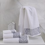 Полотенце для ванной Karna EDUSA хлопковая махра белый 70х140, фото, фотография
