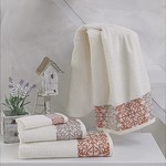 Полотенце для ванной Karna EDUSA хлопковая махра кремовый 70х140, фото, фотография