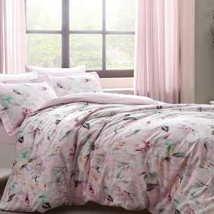 Постельное белье Tivolyo Home FULMINE хлопковый люкс-сатин розовый 1,5 спальный