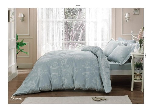 Постельное белье Tivolyo Home ARREDO хлопковый люкс-сатин бирюзовый 1,5 спальный, фото, фотография