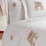 Детское постельное белье для новорожденных с пледом Tivolyo Home LOVELY BEBE хлопковый сатин розовый, фото, фотография