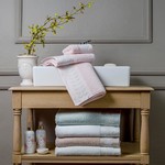 Подарочный набор полотенец для ванной 3 пр. Tivolyo Home TESS хлопковая махра зелёный, фото, фотография