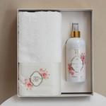 Полотенце для ванной в подарочной упаковке Tivolyo Home MAYA хлопковая махра кремовый 50х100, фото, фотография