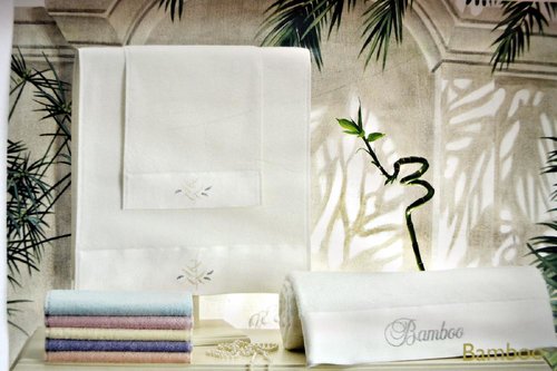 Подарочный набор полотенец для ванной 3 пр. Tivolyo Home BAMBOO хлопковая махра фисташковый, фото, фотография