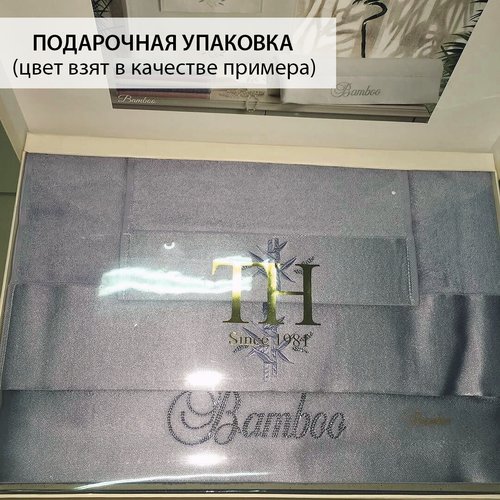 Подарочный набор полотенец для ванной 3 пр. Tivolyo Home BAMBOO хлопковая махра фисташковый, фото, фотография