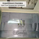 Подарочный набор полотенец для ванной 3 пр. Tivolyo Home BAMBOO хлопковая махра лиловый, фото, фотография