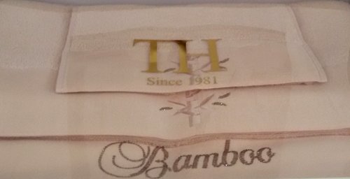 Подарочный набор полотенец для ванной 3 пр. Tivolyo Home BAMBOO хлопковая махра персиковый, фото, фотография