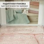 Подарочный набор полотенец для ванной 3 пр. Tivolyo Home BUTIK хлопковая махра светло-зелёный, фото, фотография