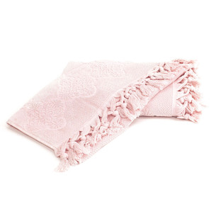 Подарочный набор полотенец для ванной 2 пр. Tivolyo Home NERVURES хлопковая махра розовый