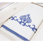 Полотенце для ванной в подарочной упаковке Tivolyo Home KING хлопковая махра синий 50х90, фото, фотография