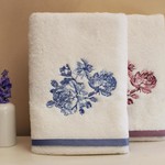 Полотенце для ванной в подарочной упаковке Tivolyo Home FLOWER хлопковая махра синий 50х90, фото, фотография