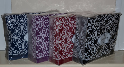Подарочный набор полотенец для ванной 2 пр. Tivolyo Home CASABLANCA FLOWER хлопковая махра фиолетовый, фото, фотография