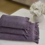 Полотенце для ванной Soft Cotton FRINGE хлопковая махра фиолетовый 50х100, фото, фотография