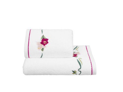 Полотенце для ванной Soft Cotton LILY хлопковая махра фуксия 50х100, фото, фотография