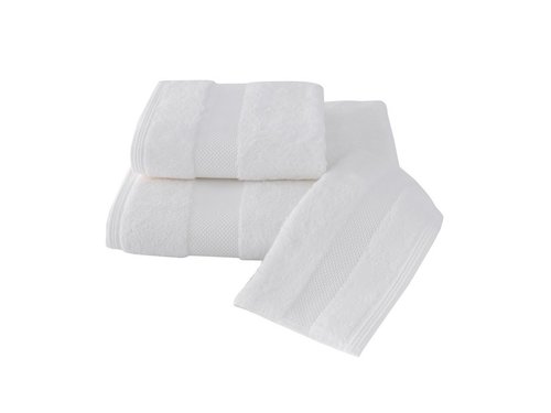Набор полотенец для ванной в подарочной упаковке 32х50 3 шт. Soft Cotton DELUXE хлопковая махра белый, фото, фотография