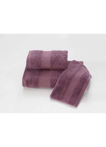 Набор полотенец для ванной в подарочной упаковке 32х50, 50х100, 75х150 Soft Cotton DELUXE хлопковая махра лиловый, фото, фотография
