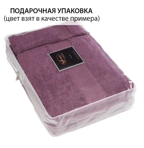 Набор полотенец для ванной в подарочной упаковке 32х50, 50х100, 75х150 Soft Cotton DELUXE хлопковая махра кремовый, фото, фотография