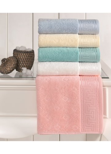 Полотенце для ванной Soft Cotton VERA хлопковая махра зелёный 50х100, фото, фотография