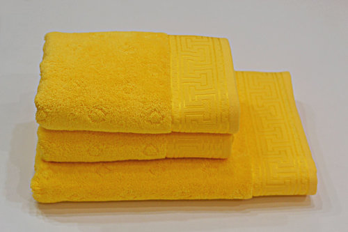 Полотенце для ванной Soft Cotton VERA хлопковая махра ярко-жёлтый 75х150, фото, фотография