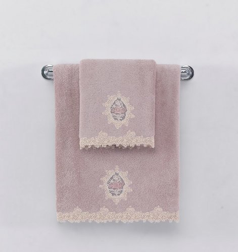 Полотенце для ванной Soft Cotton DESTAN хлопковая махра лиловый 85х150, фото, фотография
