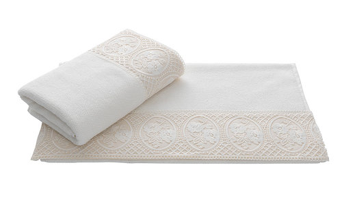 Полотенце для ванной Soft Cotton ELIZA хлопковая махра экрю 50х100, фото, фотография