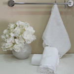 Набор полотенец для ванной в подарочной упаковке 32х50 3 шт. Soft Cotton DIVA DANTELLI хлопковая махра белый, фото, фотография