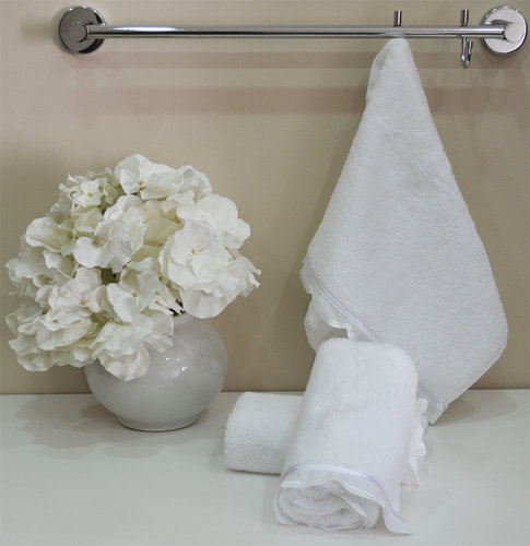 Набор полотенец для ванной в подарочной упаковке 32х50 3 шт. Soft Cotton DIVA DANTELLI хлопковая махра белый, фото, фотография