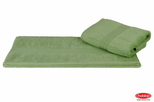 Полотенце для ванной Hobby Home Collection RAINBOW хлопковая махра зелёный 50х90, фото, фотография