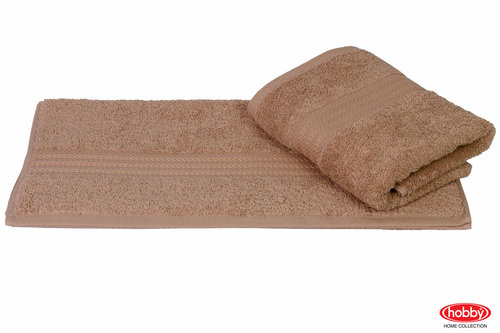Полотенце для ванной Hobby Home Collection RAINBOW хлопковая махра светло-коричневый 70х140, фото, фотография