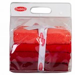 Набор полотенец для ванной в подарочной упаковке 4 шт. Hobby Home Collection RAINBOW хлопковая махра красный 50х90 4 шт., фото, фотография