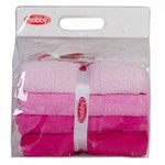 Набор полотенец для ванной в подарочной упаковке 4 шт. Hobby Home Collection RAINBOW хлопковая махра розовый 50х90 4 шт., фото, фотография