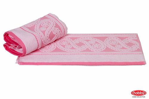 Полотенце для ванной Hobby Home Collection HURREM хлопковая махра светло-розовый 70х140, фото, фотография