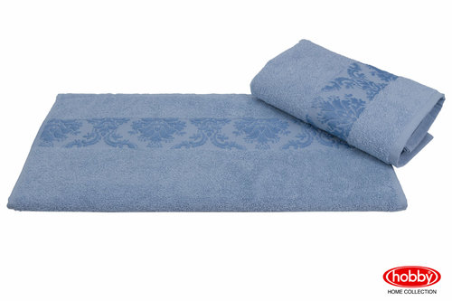 Полотенце для ванной Hobby Home Collection RUZANNA хлопковая махра голубой 70х140, фото, фотография
