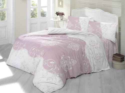 Постельное белье Altinbasak MELINA ранфорс хлопок грязно-розовый 1,5 спальный, фото, фотография