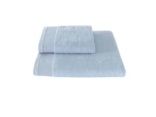 Полотенце для ванной Soft Cotton BAMBU хлопковая/бамбуковая махра светло-голубой 85х150, фото, фотография
