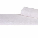 Полотенце для ванной Hobby Home Collection ALMEDA бамбуковая/хлопковая махра белый 70х140, фото, фотография