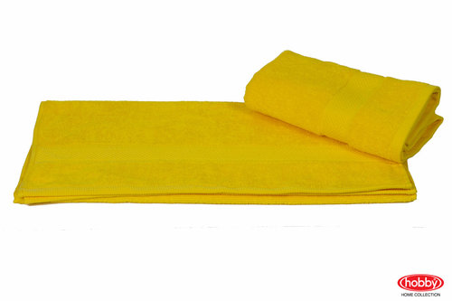 Полотенце для ванной Hobby Home Collection BERIL хлопковая махра жёлтый 50х90, фото, фотография