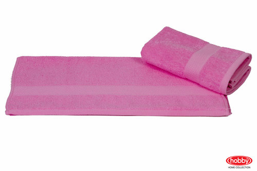 Полотенце для ванной Hobby Home Collection BERIL хлопковая махра розовый 50х90, фото, фотография