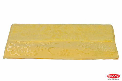 Полотенце для ванной Hobby Home Collection DORA хлопковая махра жёлтый 70х140, фото, фотография