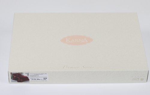 Постельное белье Karna ARIN искусственный шёлк белый евро, фото, фотография