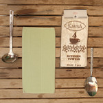 Набор кухонных полотенец Karna MEDLEY хлопковая вафля зелёный, фото, фотография