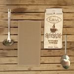 Набор кухонных полотенец Karna MEDLEY хлопковая вафля коричневый, фото, фотография