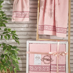 Подарочный набор полотенец для ванной 50х90, 70х140 Pupilla DREAM хлопковая махра светло-розовый, фото, фотография